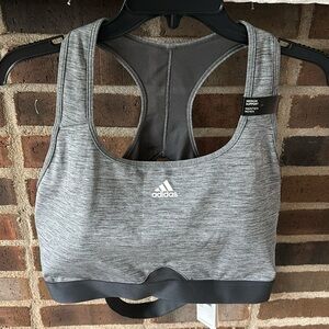 Women’s Plus Size Adidas Medium Support Sport Bra, Gray, 3X